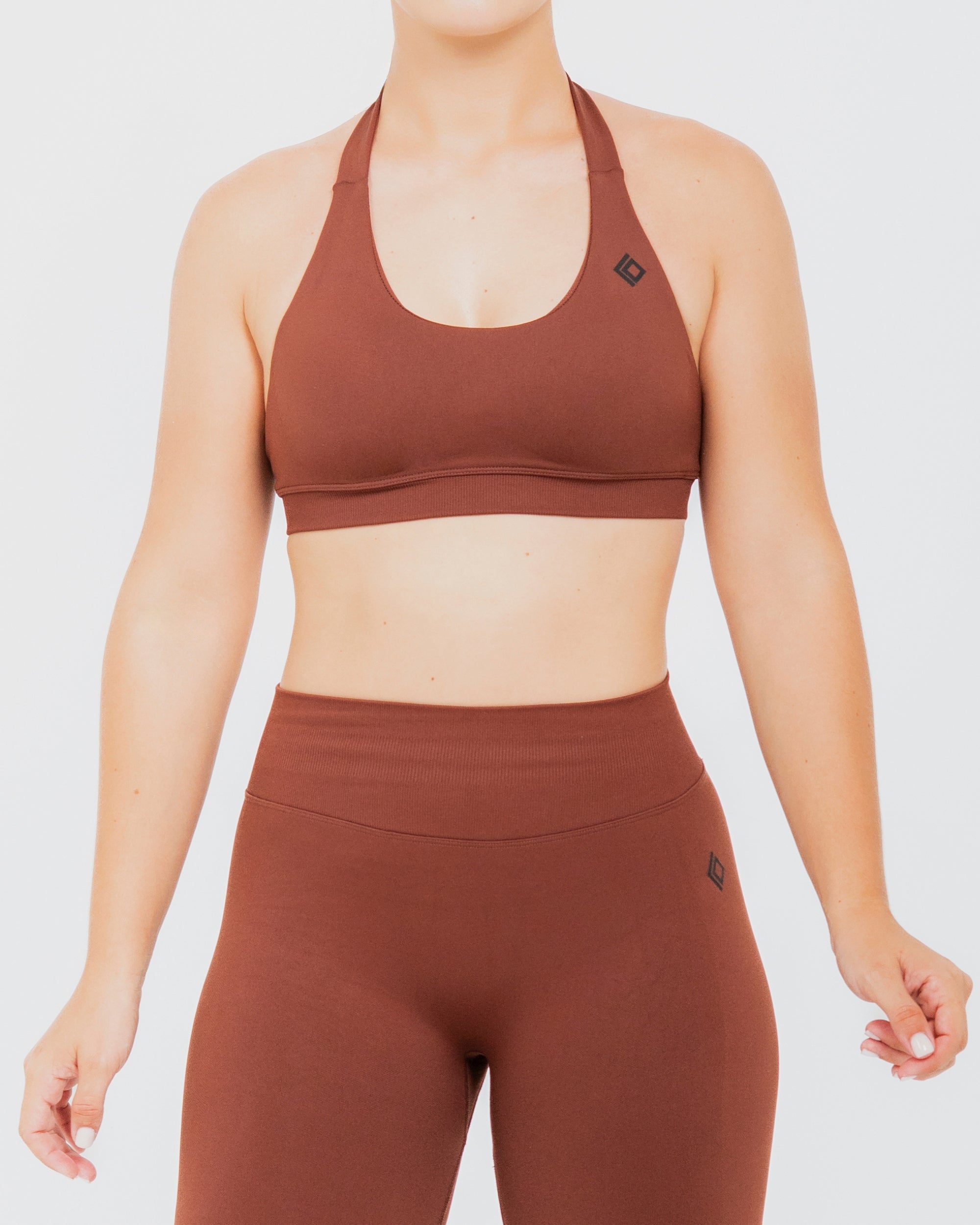 BRA SPORTIVO HALTER PUSH UP BASIC – MARRONE