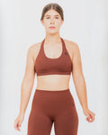 BRA SPORTIVO HALTER PUSH UP BASIC – MARRONE