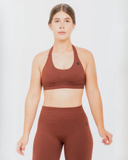 BRA SPORTIVO HALTER PUSH UP BASIC – MARRONE