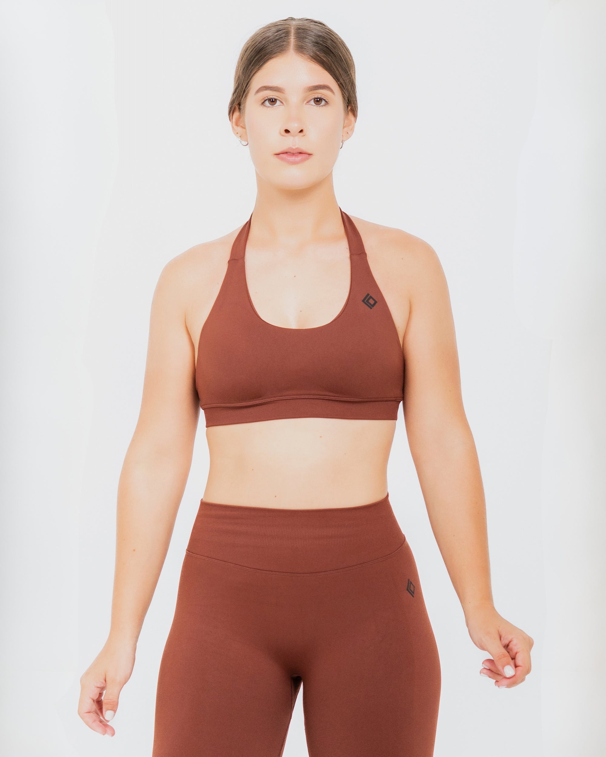 BRA SPORTIVO HALTER PUSH UP BASIC – MARRONE