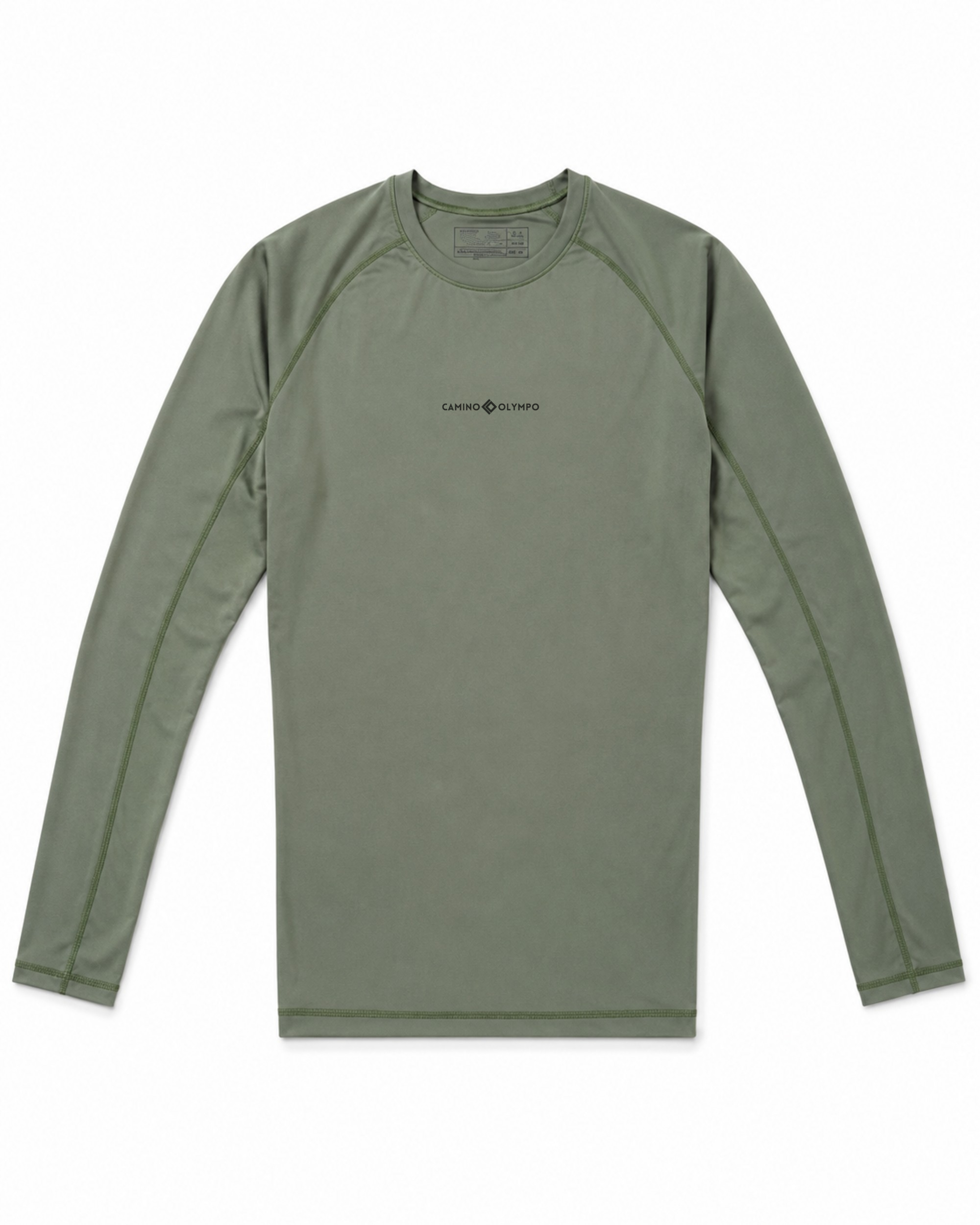 T-SHIRT TECNICA COMPRESSION A MANICHE LUNGHE BASIC MEN – VERDE MILITARE CHIARO